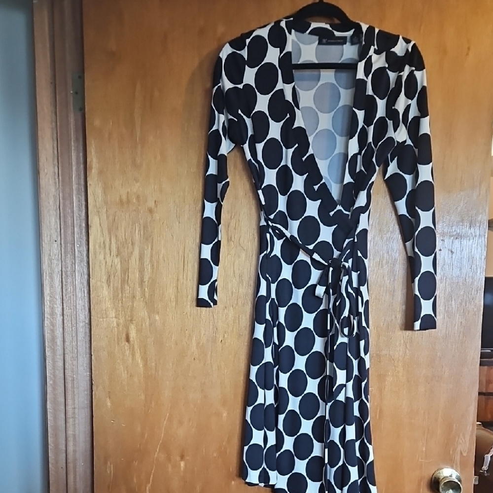 INC International Concepts Black and White Polka Dot Dress